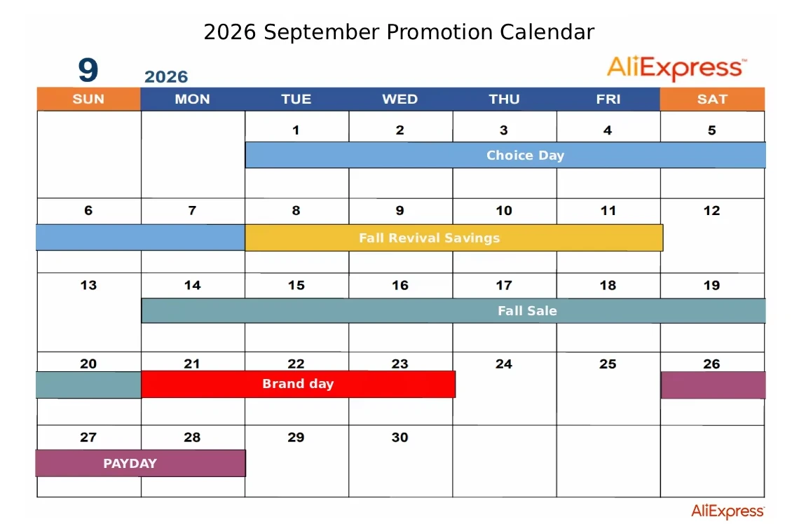 AliExpress Promotion Calendar