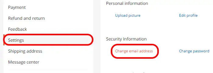 Зміна адреси електронної пошти на сайті AliExpress