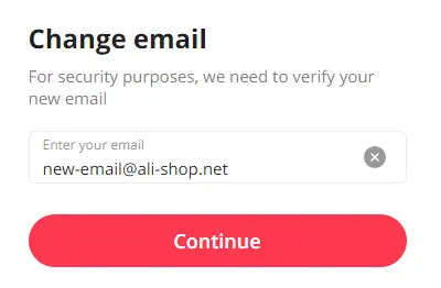 Зміна адреси електронної пошти на сайті AliExpress