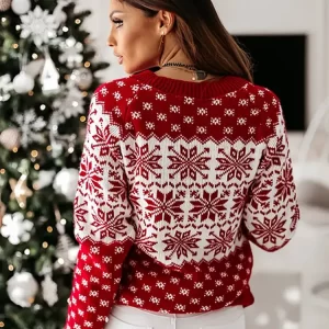 Новорічний вязаний жіночий светр з Аліекспрес