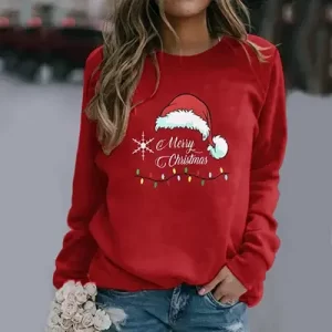 Жіночий светр з різдвяним принтом