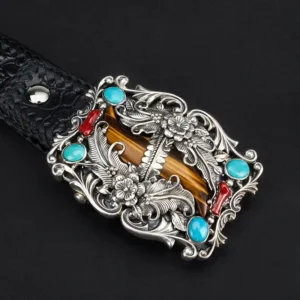 Мужской ремень из крокодиловой кожи с серебряной пряжкой с AliExpress