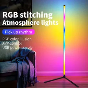 Futuristic LED RGB floor lamp with music synchronization from AliExpress