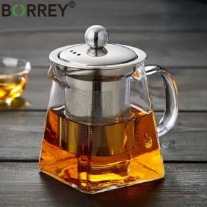 Стеклянный чайник термостойкий BORREY